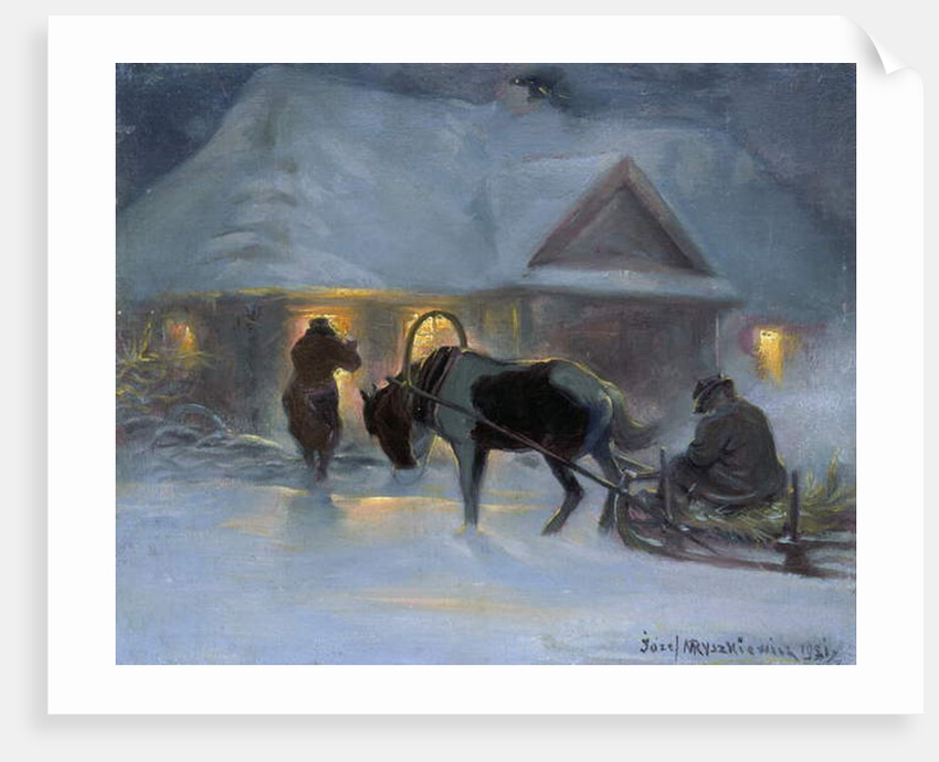 Winter Evening In Front of a Country House, 1921 by Jozef Ryszkiewicz