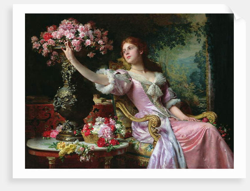 Lady with Flowers by Ladislaw von Czachorski