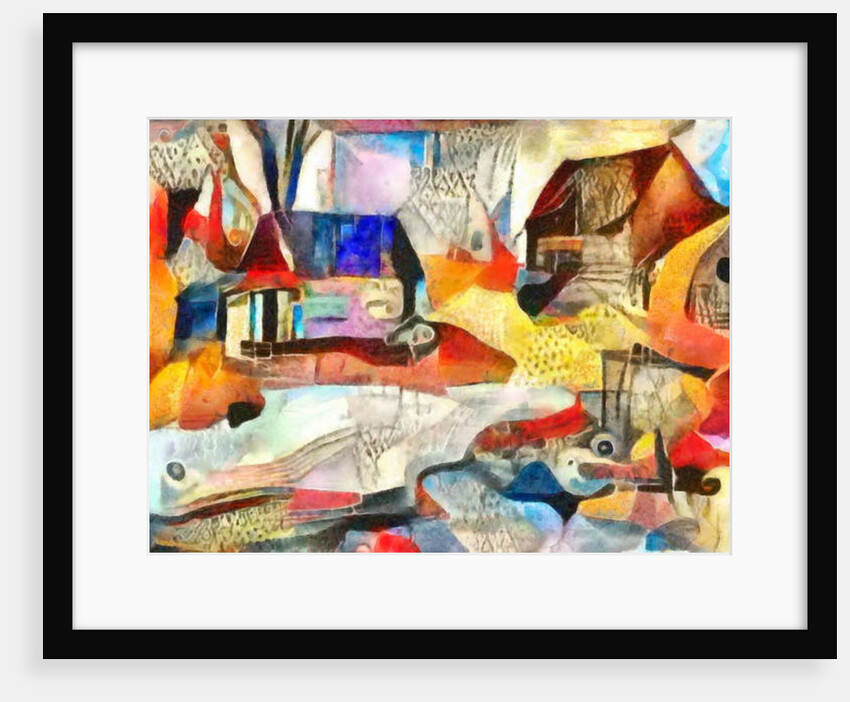 Blue and brown roofs, 2017 by Alex Caminker