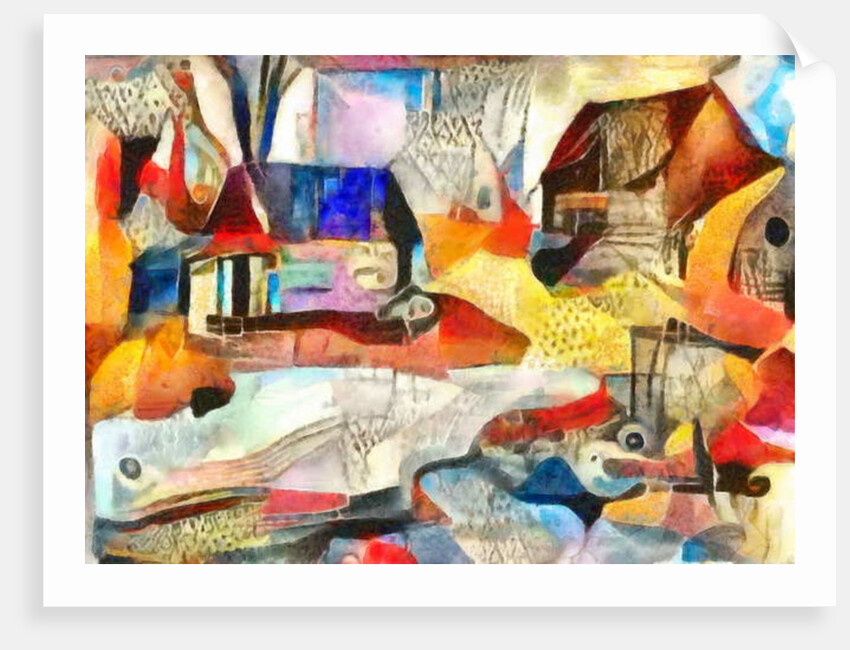 Blue and brown roofs, 2017 by Alex Caminker