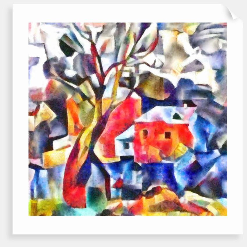 The houses behind the tree, 2017 by Alex Caminker