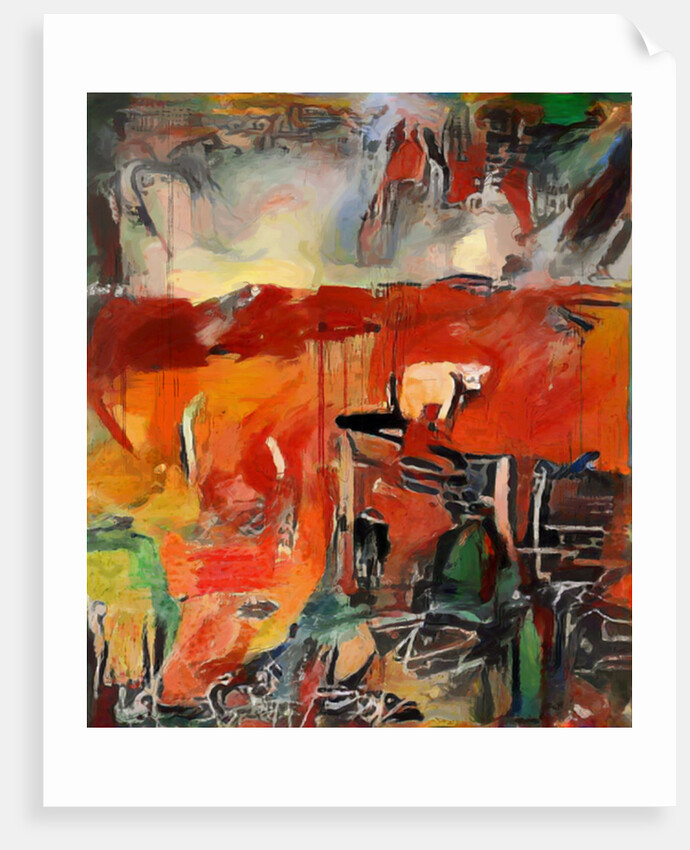 red landscape with cow by Mark Gordon