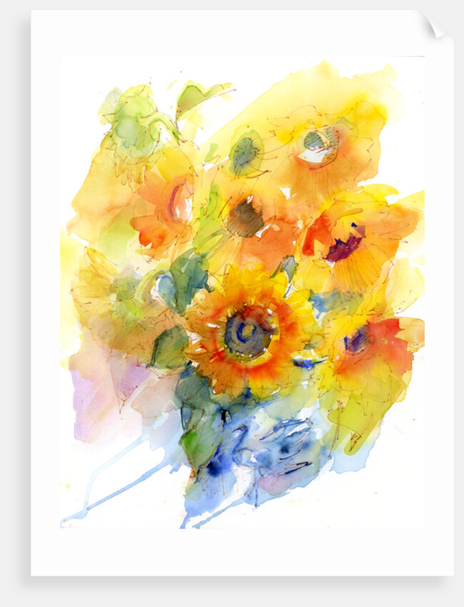 Sunflowers in vase, 2016 by John Keeling