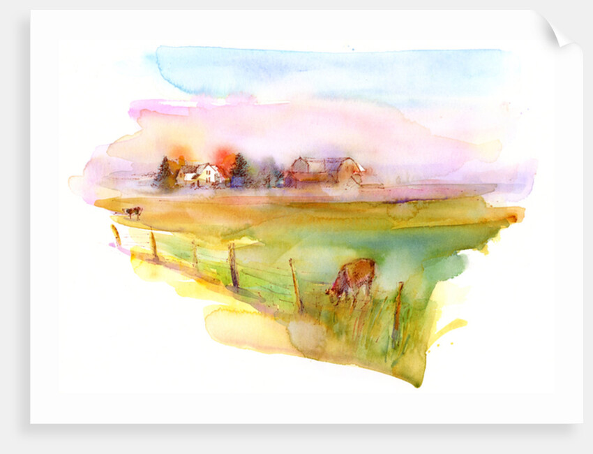 Country scene with cows, 2016 by John Keeling