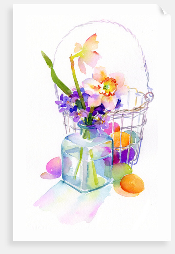 Egg basket with flowers, 2014 by John Keeling
