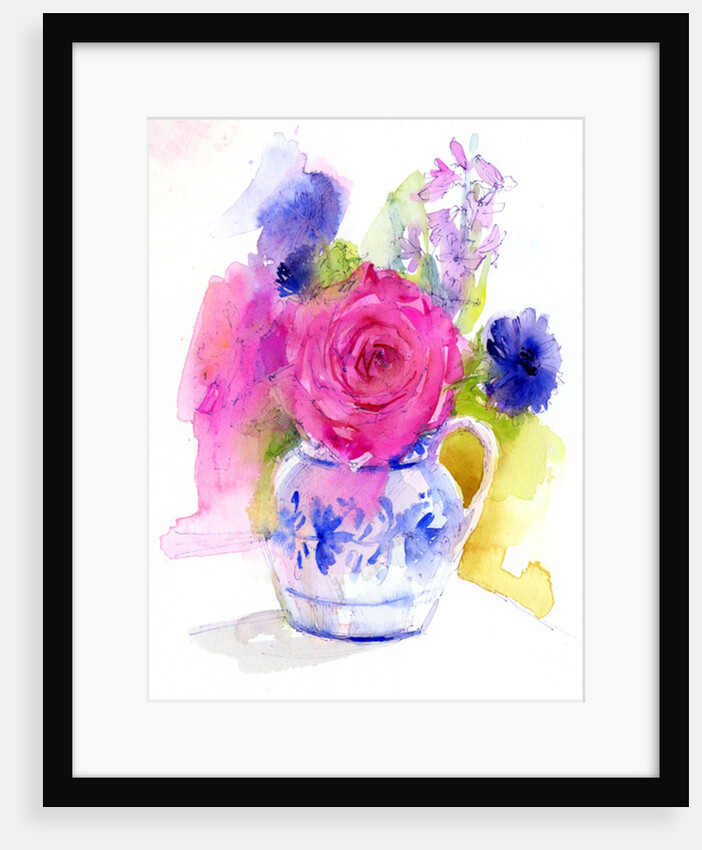 Rose and Cornflowers in Pitcher, 2017 by John Keeling