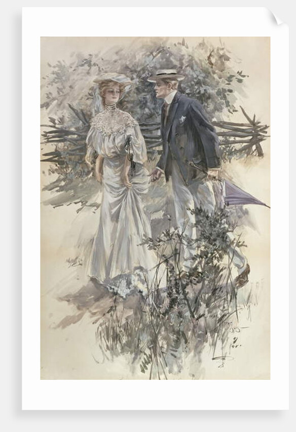 The Garden Walk by Harrison Fisher