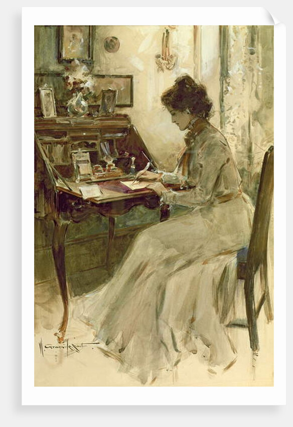 Writing a Letter, 1900 by Walter Granville-Smith