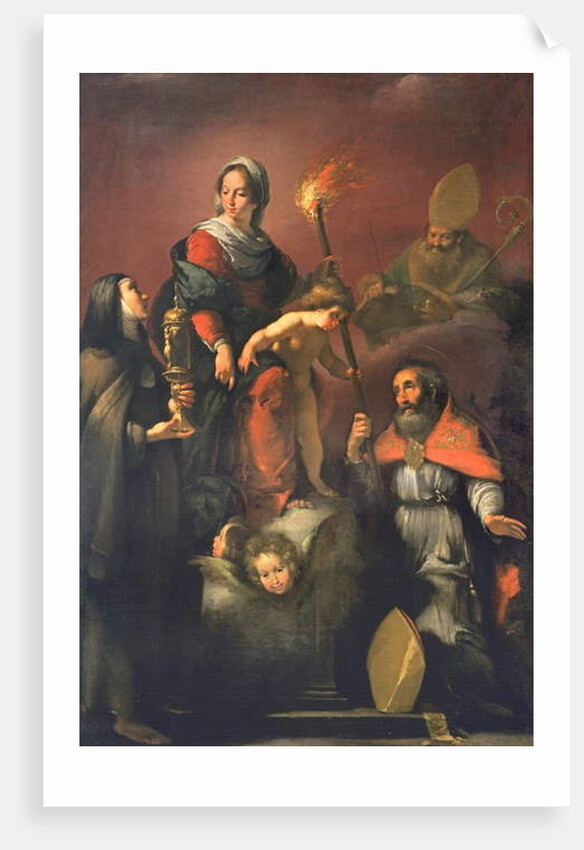 Madonna and Child with St. Clare, St. Ambrose and St. Erasmus by Bernardo Strozzi