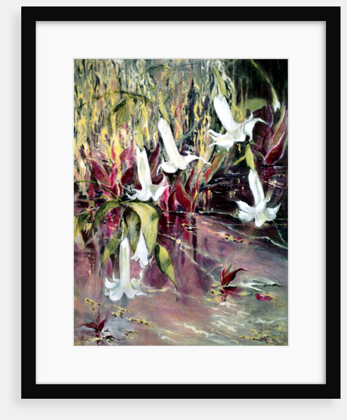 Daturas in Monet's Garden, 2013 by Mary Smith