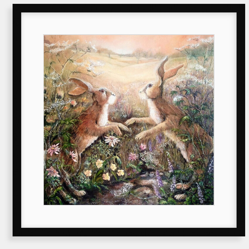 Hares at dawn, 2016 by Mary Smith