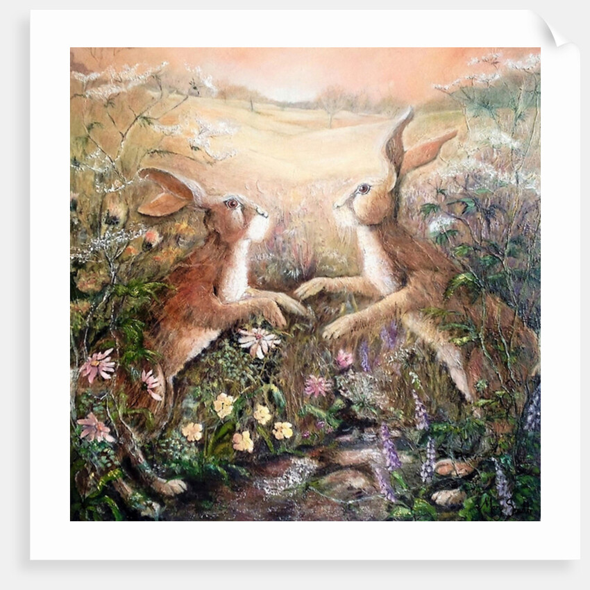 Hares at dawn, 2016 by Mary Smith