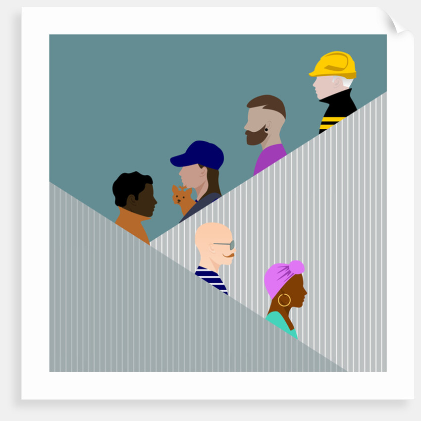 Escalator People, 2017 by Claire Huntley