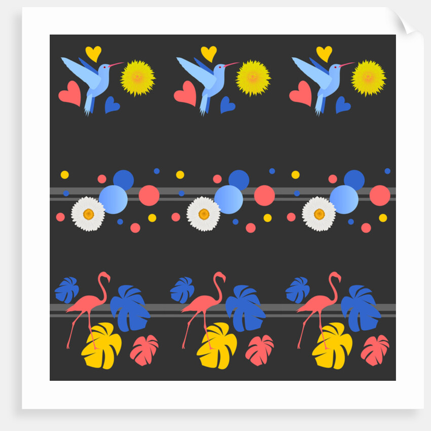 Birds, Flowers, Spots and Stripes, 2017 by Claire Huntley