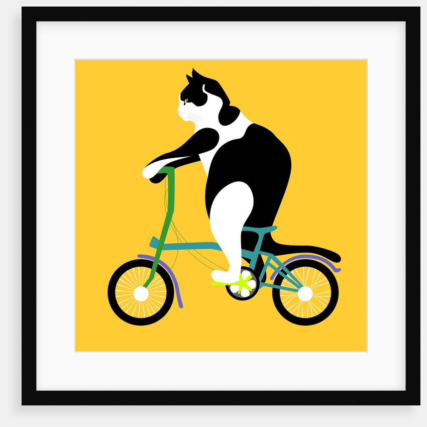 Cat on a Brompton Bike, 2017 by Claire Huntley