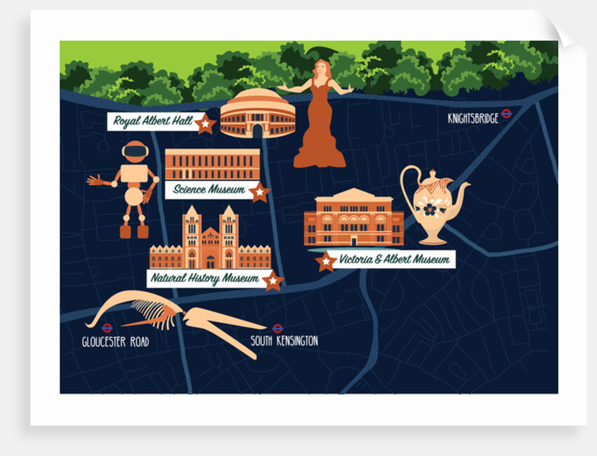 Map of South Kensington, 2017 by Claire Huntley