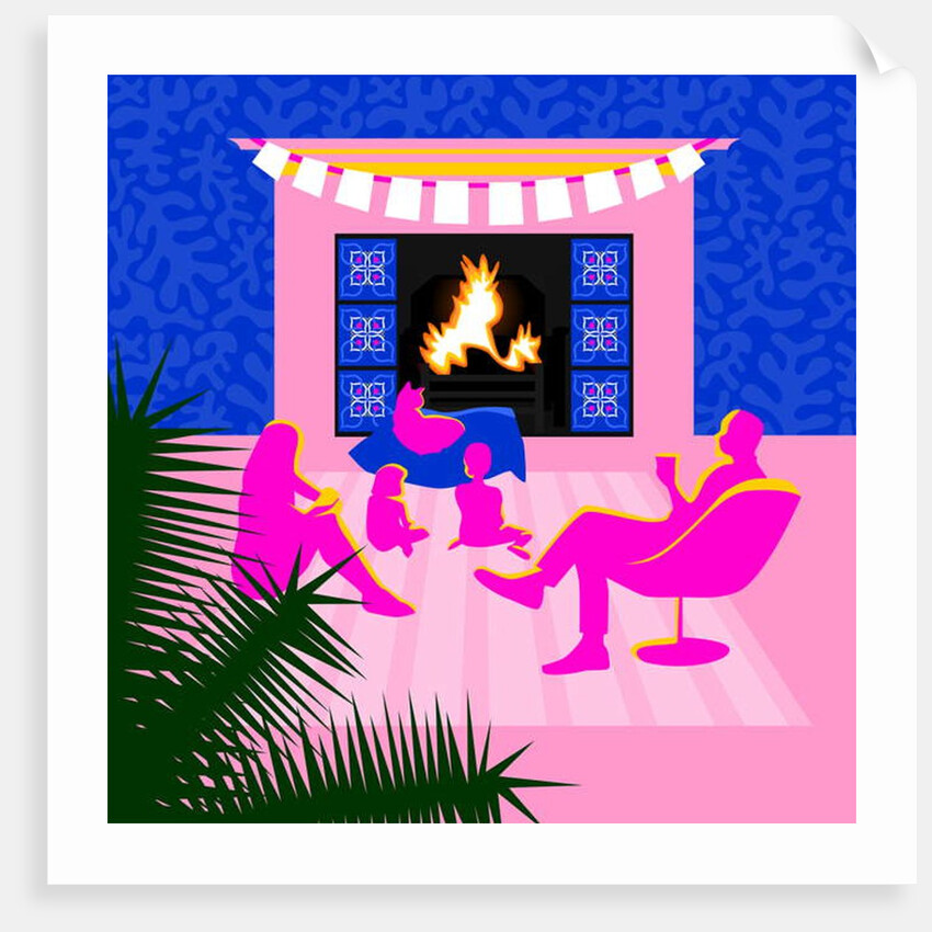 Christmas by the fireplace, 2017 by Claire Huntley