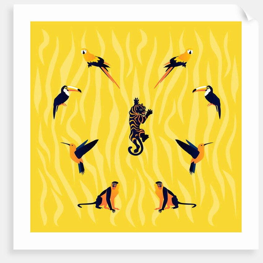 animals-yellow-black, 2019 by Claire Huntley