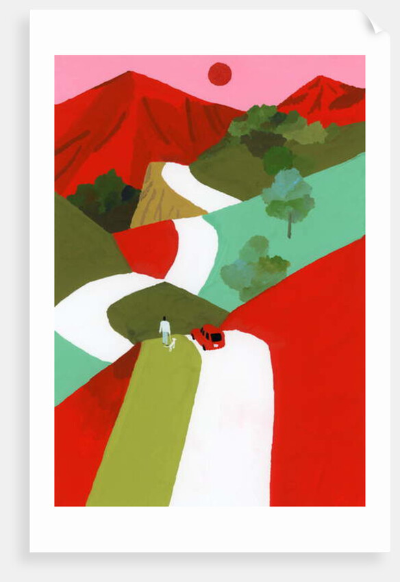 Red mountain path, 2017 by Hiroyuki Izutsu