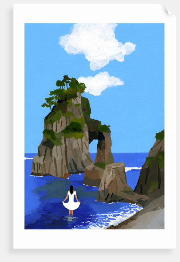 A girl with a white dress and a beach, 2016 by Hiroyuki Izutsu