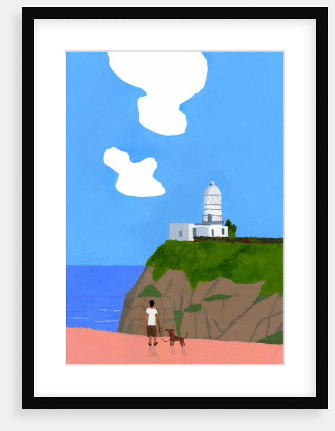 Lighthouse, dog and boys, 2016 by Hiroyuki Izutsu