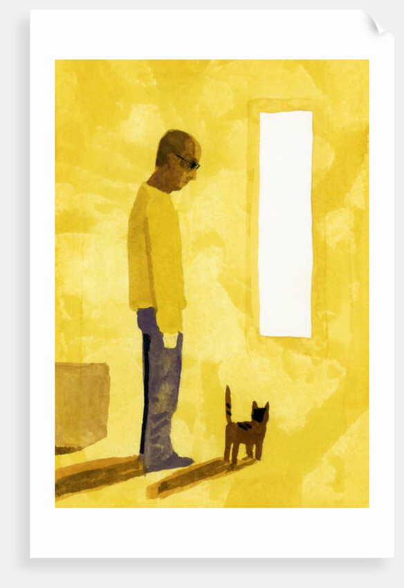 The room where the move-off has finished. A man with a cat, 2017 by Hiroyuki Izutsu