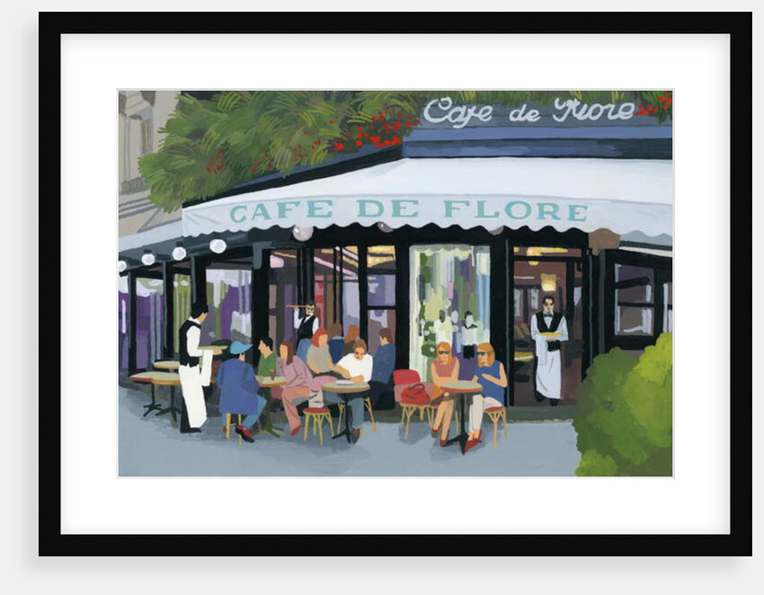 Paris cafe and garcon and guests, 2015 by Hiroyuki Izutsu