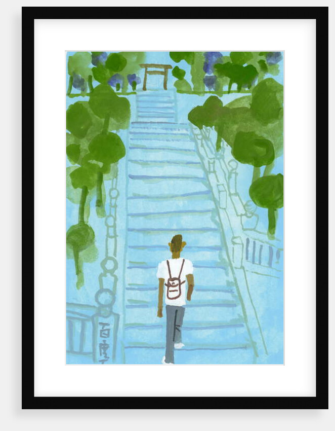 Stairs of a Japanese shrine, 2016 by Hiroyuki Izutsu