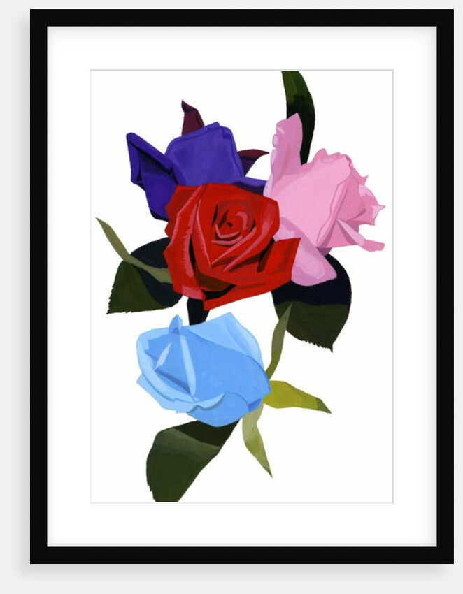 Pink red and light blue roses, 2007 by Hiroyuki Izutsu