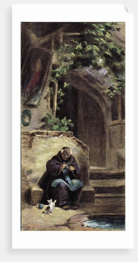 Knitting Monk by Carl Spitzweg