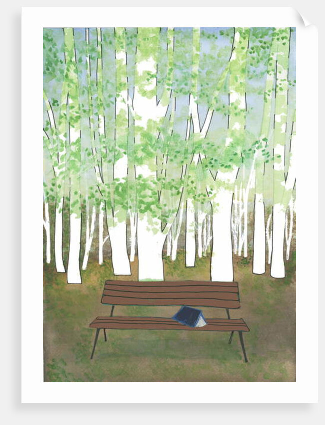 Bench in the Forest, 2017 by Elizabeth Rider