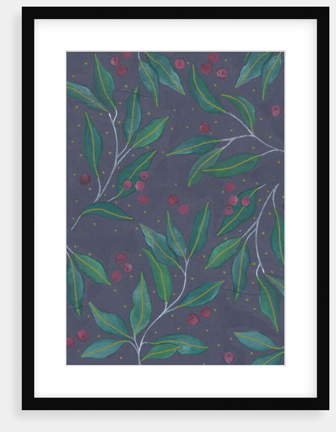 Green Leaves with Berries, 2017 by Elizabeth Rider