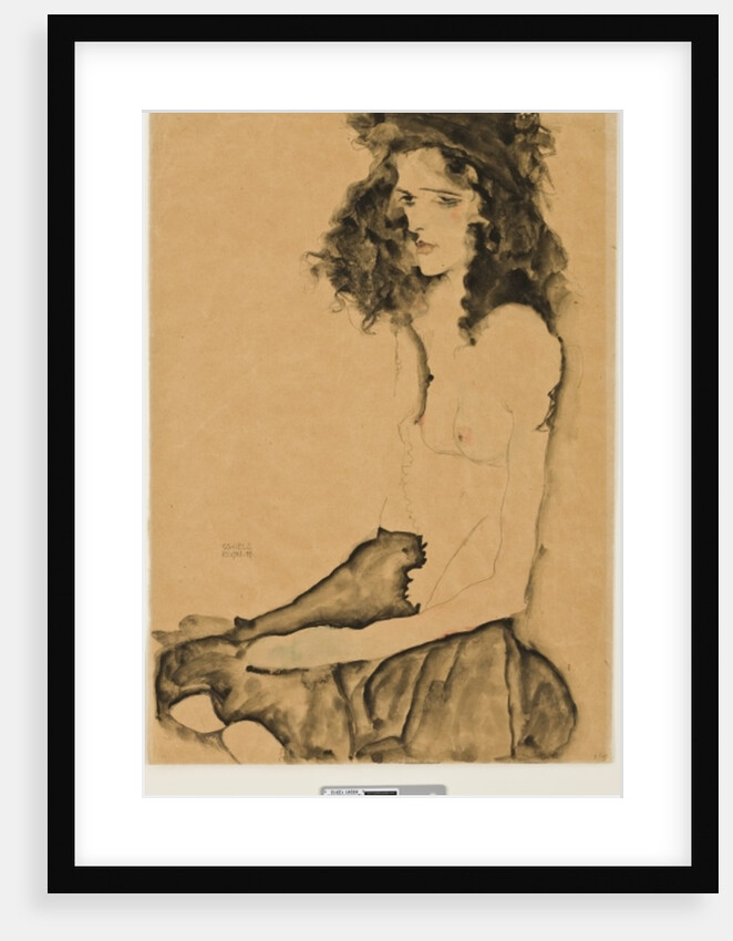 Girl with Black Hair, 1911 by Egon Schiele