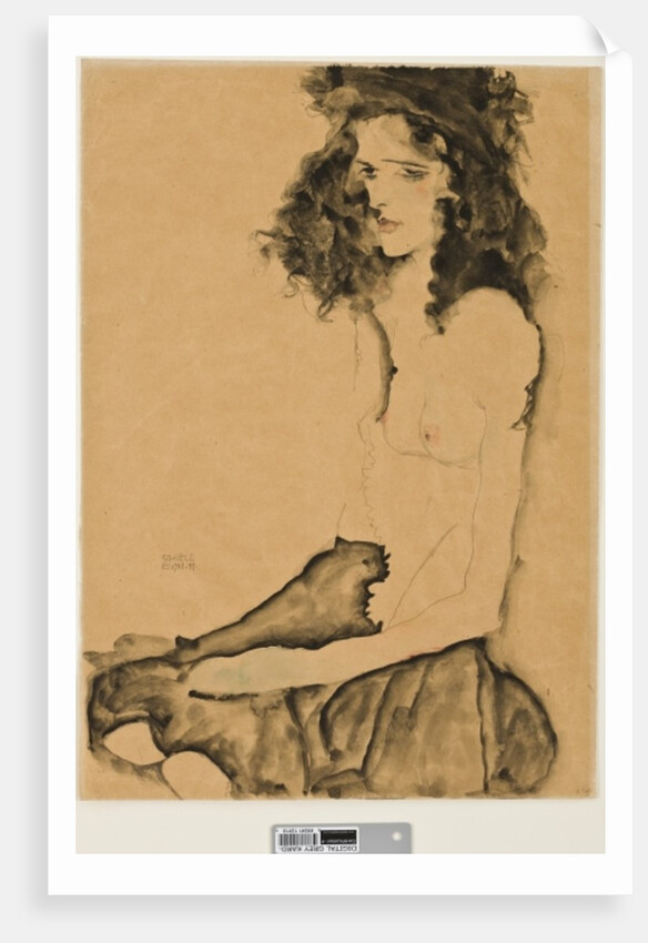 Girl with Black Hair, 1911 by Egon Schiele