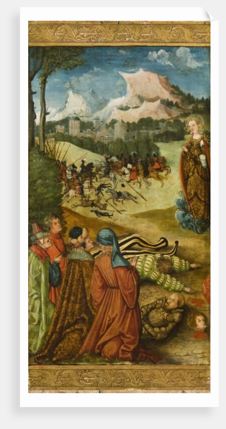 St. Mary Magdalene raising a dead knight for confession, 1519 by Erhard Altdorfer