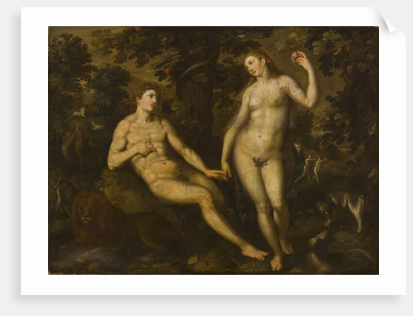 Adam and Eve in the Garden of Eden, c.1590-1610 by School Dutch