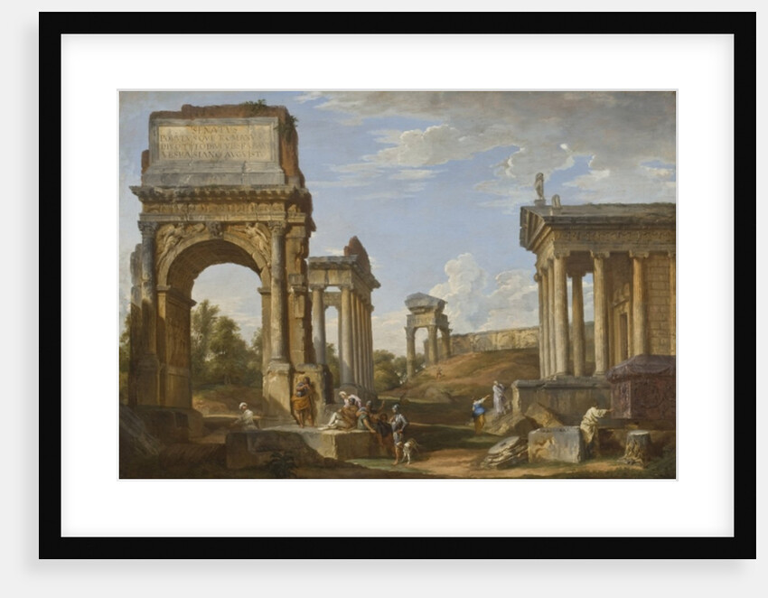 Roman ruins with the Arch of Titus, 1734 by Giovanni Paolo Pannini or Panini