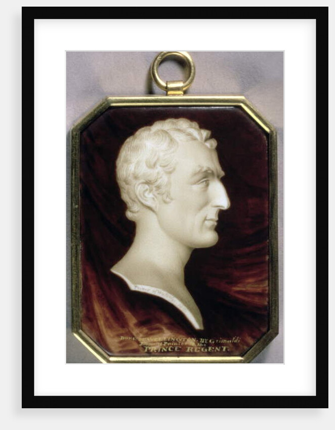 Portrait Miniature of Arthur Wellesley, 1st Duke of Wellington in the form of a marble trompe l'oeil cameo, c.1817 by William Grimaldi
