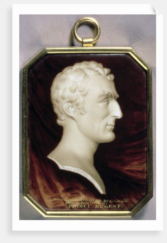 Portrait Miniature of Arthur Wellesley, 1st Duke of Wellington in the form of a marble trompe l'oeil cameo, c.1817 by William Grimaldi