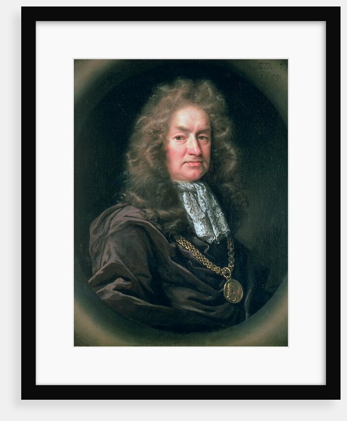 Portrait of Elias Ashmole English antiquary, 1689 by John Riley