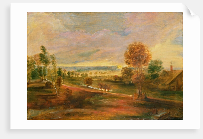 Landscape with Farm Buildings: Sunset, 17th century by Peter Paul Rubens