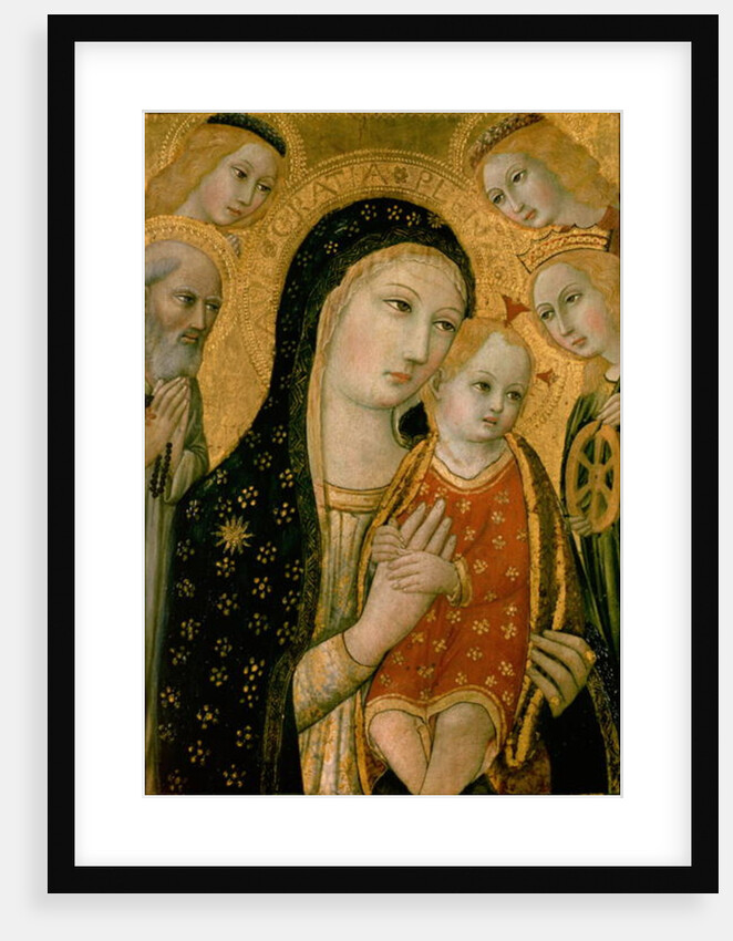 Madonna and Child with SS. Dominic and Catherine of Alexandria, 15th century by Sano di also Ansano di Pietro di Mencio Pietro