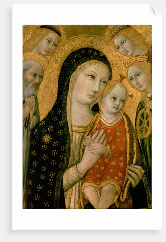 Madonna and Child with SS. Dominic and Catherine of Alexandria, 15th century by Sano di also Ansano di Pietro di Mencio Pietro