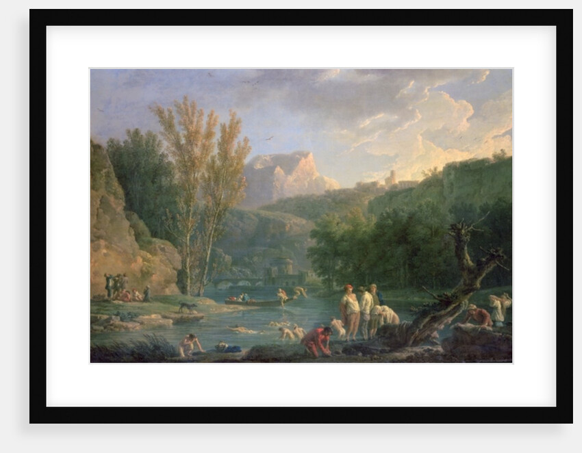 River Scene with Bathers, 18th century by Claude Joseph Vernet
