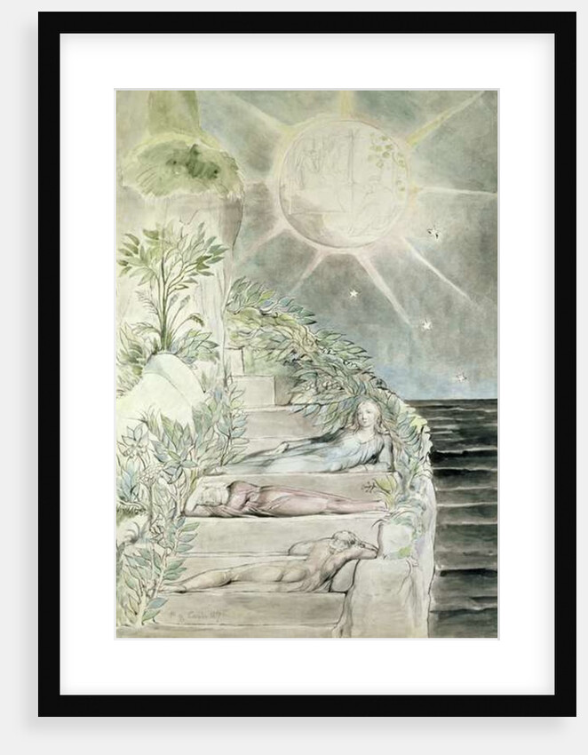 Dante and Statius Sleeping, Virgil Watching by William Blake