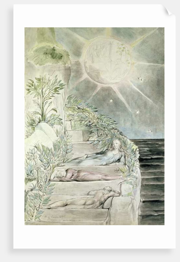 Dante and Statius Sleeping, Virgil Watching by William Blake