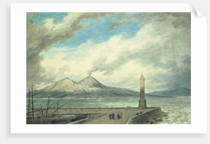 Vesuvius and Somma from the Mole at Naples, 18th century by John Robert Cozens