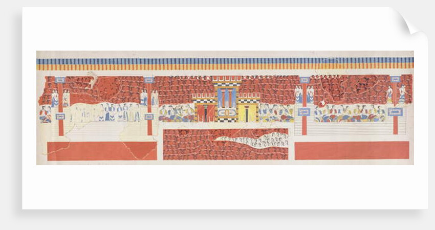 Reproduction of the Crowd Scene Fresco, Palace of Knossos, Minoan, c.1500 BC by Anonymous Anonymous