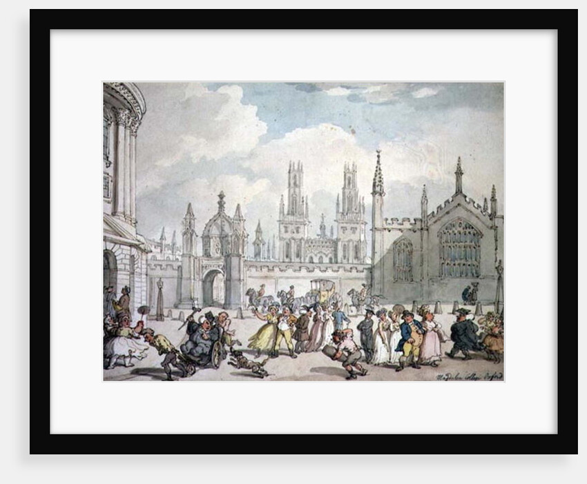 All Souls College, Oxford or Radcliffe Square, Oxford, 19th century by Thomas Rowlandson