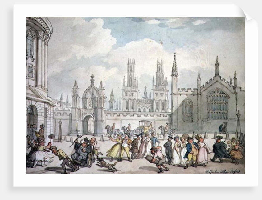 All Souls College, Oxford or Radcliffe Square, Oxford, 19th century by Thomas Rowlandson